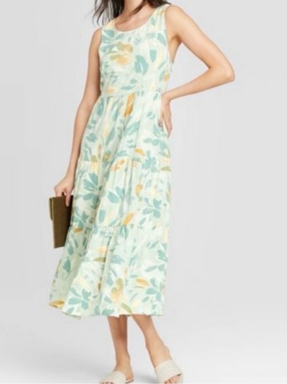 A New Day Floral Dress 100 % Rayon Size: M
